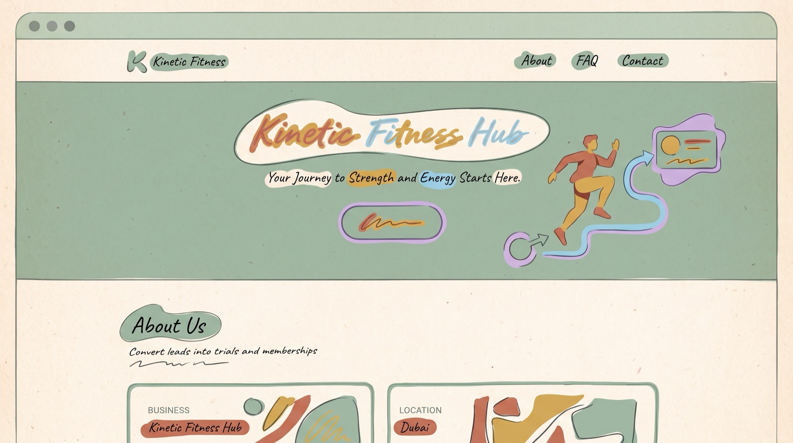 Kinetic Fitness Hub website preview