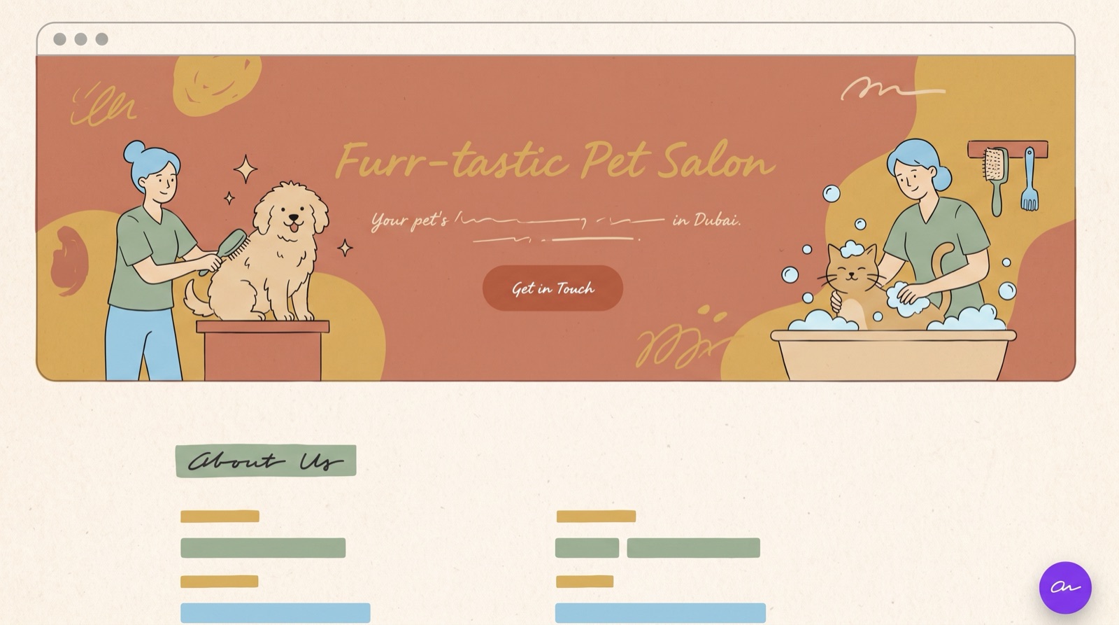 Furr-tastic Pet Salon website preview